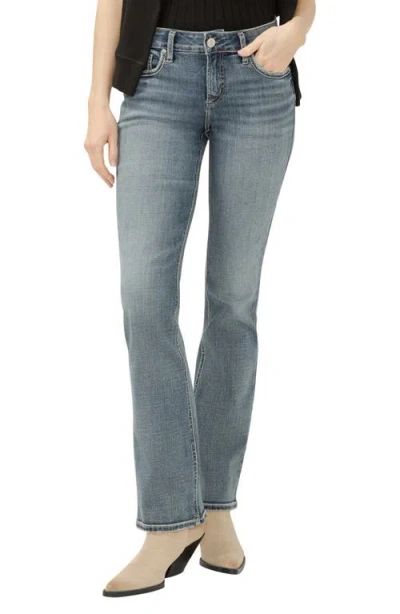 Silver Jeans Co. Women's Elyse Mid Rise Comfort Fit Slim Bootcut Jeans In Blue