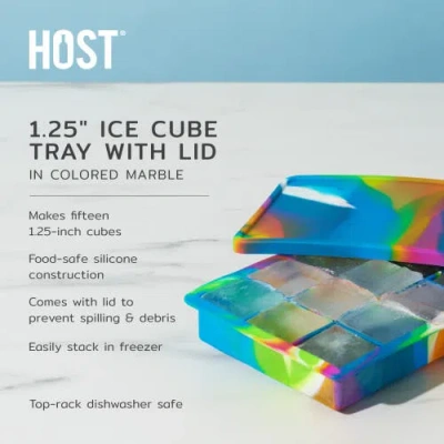 Host 1.25" Ice Cube Tray With Lid In Multi