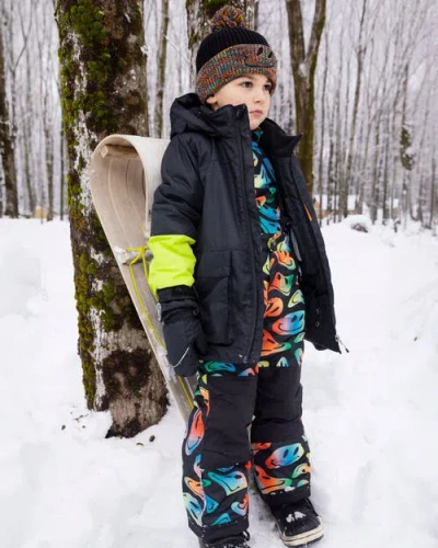 Deux Par Deux Lined Knit Winter Hat With Pompom In Animal Print