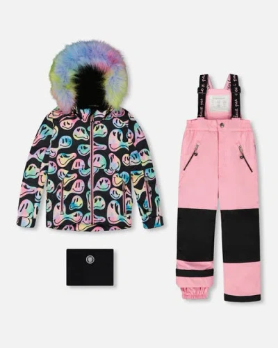 Deux Par Deux Girl Two-piece Play Snowsuit With Jacket In Multi
