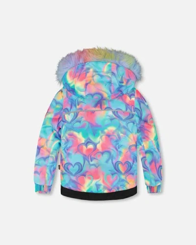 Deux Par Deux Girl Two-piece Play Snowsuit With Jacket In Multi