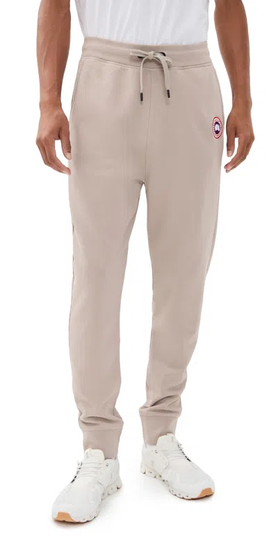 Canada Goose Cotton Track-pants With Ribbed Cuffs In Gray