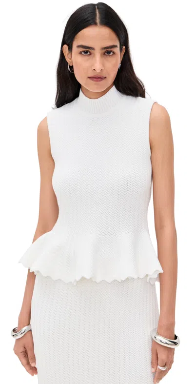 Aknvas Naja Cotton Knit Top White In White