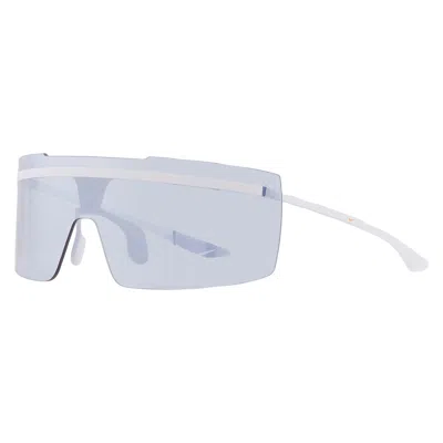 Nike Silver Mirror Shield Unisex Sunglasses  Echo Shield M Fd1884 015 67 In White
