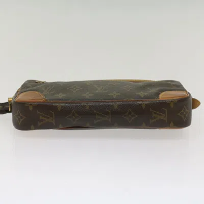 Pre-owned Louis Vuitton Marly Dragonne Brown Canvas Clutch Bag ()