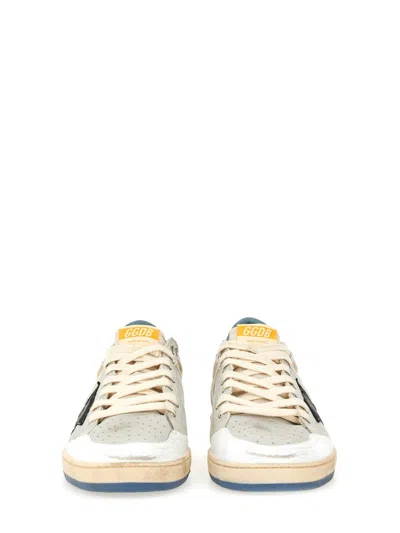 Golden Goose Ballstar Nabuk And Nylon Upper Crack Leather Toe Nylon Tongue Nabuk Star Laminated Heel Leather Spur In Gray