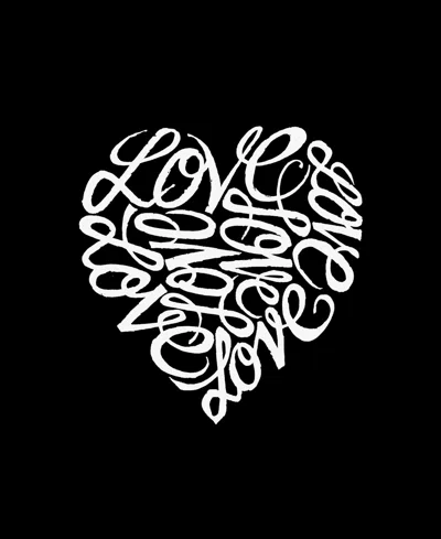 La Pop Art Plus Size Cursive Heart Word Art Tank Top In Black
