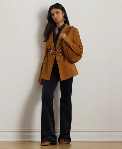 Ralph Lauren Petite High-rise Corduroy Flare Pants In Blue