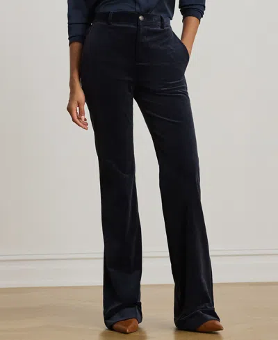 Ralph Lauren Petite High-rise Corduroy Flare Pants In Blue