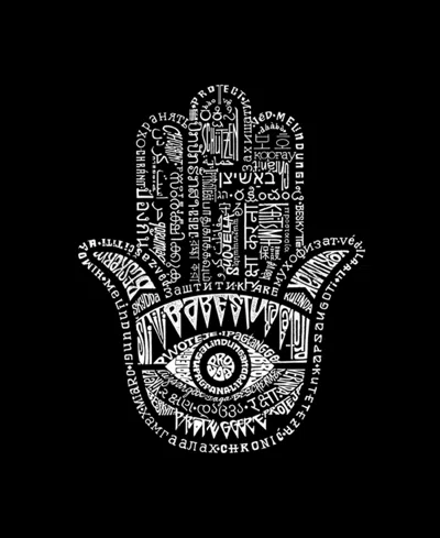 La Pop Art Plus Size Hamsa Word Art Tank Top In Black