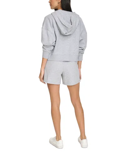 Calvin Klein Women's Smocked Waistband Midi Shorts In Gray