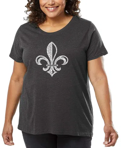 La Pop Art Plus Size Lyrics To When The Saints Go Marching In Word Art T-shirt In Gray