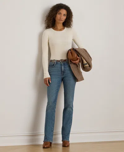 Ralph Lauren Petite Crew Neck Sweater In Brown