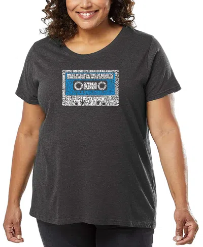 La Pop Art Plus Size 80's One Hit Wonders Word Art T-shirt In Gray