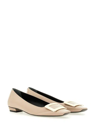 Roger Vivier Belle Vivier Square Button Flat Sole Shoes