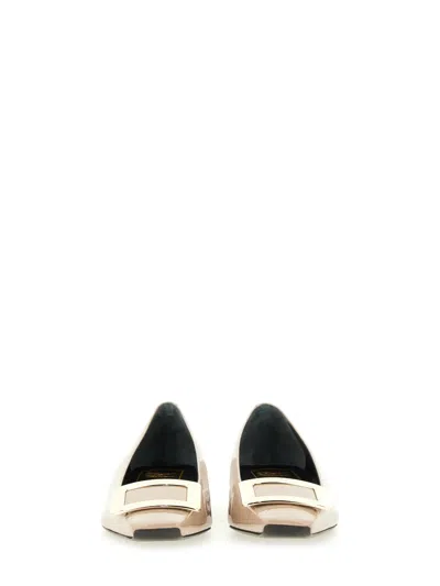 Roger Vivier Belle Vivier Square Button Flat Sole Shoes