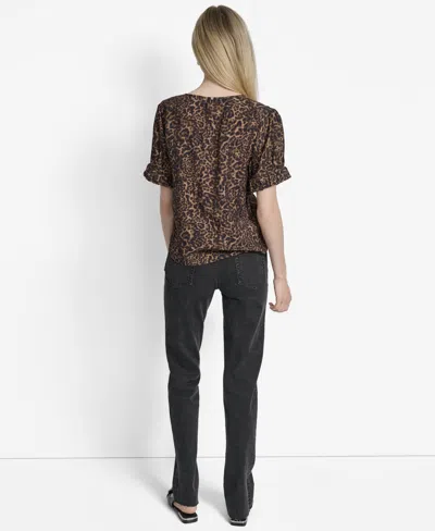 Dkny Women's Printed Voile Short-sleeve Blouse In Multi