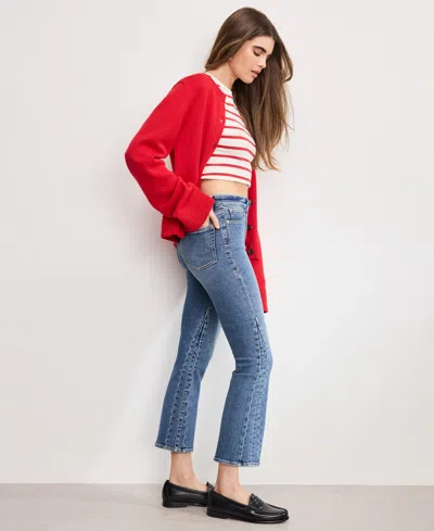 Good American Good Legs Cropped Mini Bootcut Jeans In Indigo 917 In Blue