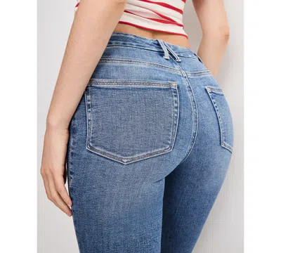 Good American Good Legs Cropped Mini Bootcut Jeans In Indigo 917 In Blue