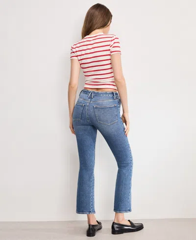Good American Good Legs Cropped Mini Bootcut Jeans In Indigo 917 In Blue
