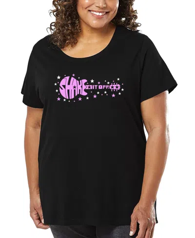 La Pop Art Women's Shake It Off Word Art Short Sleeve T-shirt In Black
