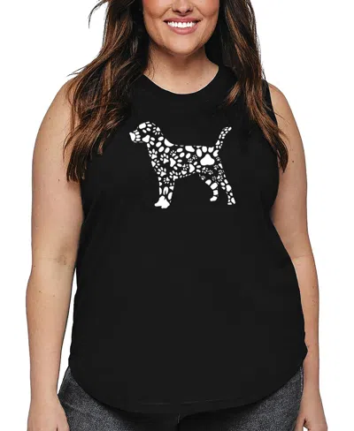 La Pop Art Plus Size Dachshund Word Art Tank Top In Black