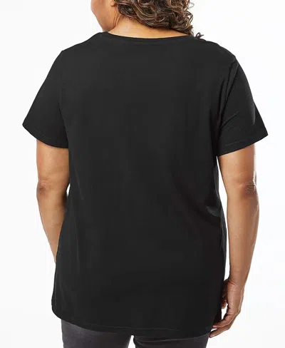 La Pop Art Plus Size Llama Mama Word Art T-shirt In Black