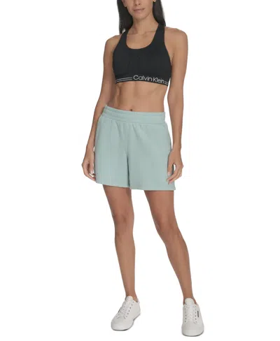 Calvin Klein Women's Smocked Waistband Midi Shorts In Blue