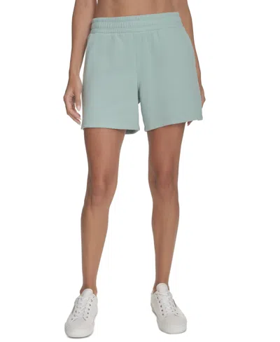 Calvin Klein Women's Smocked Waistband Midi Shorts In Blue