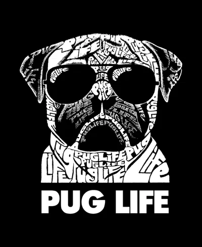 La Pop Art Plus Size Pug Life Word Art Tank Top In Black