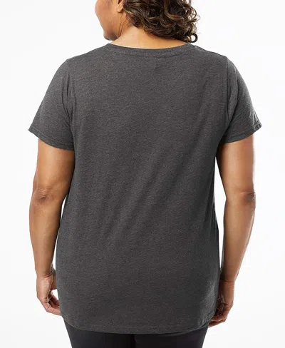 La Pop Art Plus Size Cat Claws Word Art V-neck T-shirt In Black