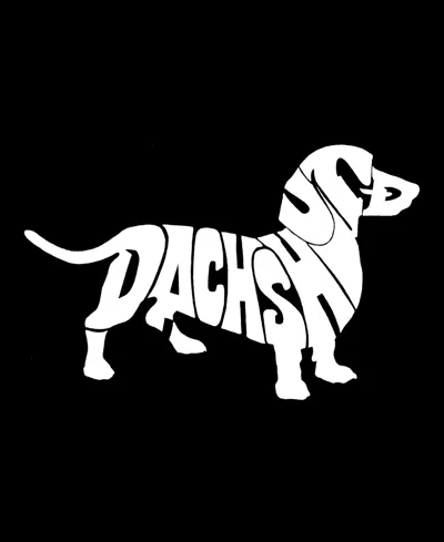 La Pop Art Plus Size Dachshund Word Art T-shirt In Black