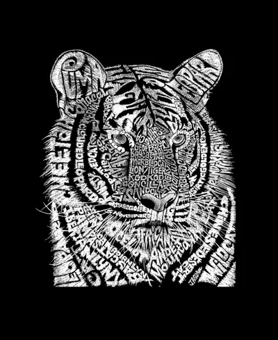 La Pop Art Plus Size Big Catsword Art V-neck T-shirt In Black