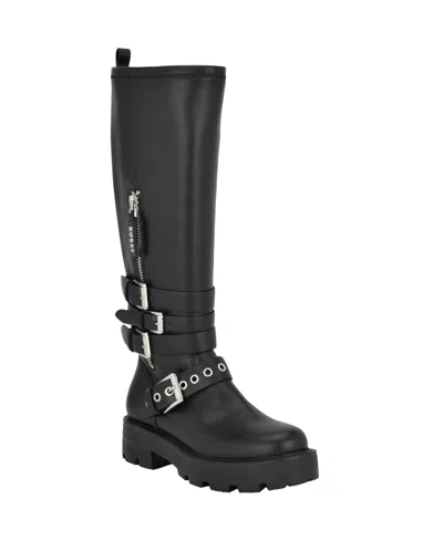 Guess Yanika Lug Sole Tall Boot In Black