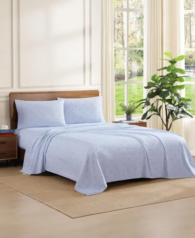 Tommy Hilfiger Printed 200-thread Count Cotton Percale 3-pc. Sheet Set, Twin In Blue