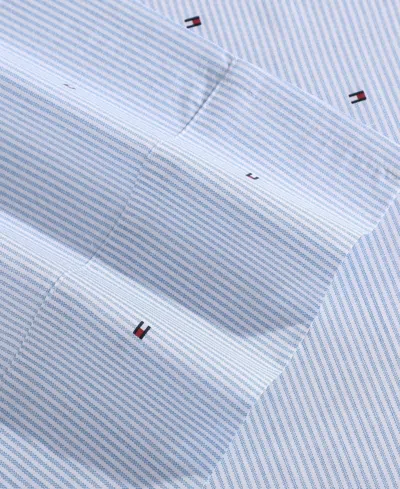 Tommy Hilfiger Printed 200-thread Count Cotton Percale 3-pc. Sheet Set, Twin In Blue