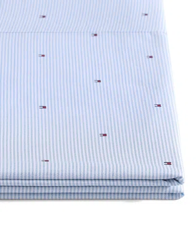 Tommy Hilfiger Printed 200-thread Count Cotton Percale 3-pc. Sheet Set, Twin In Blue