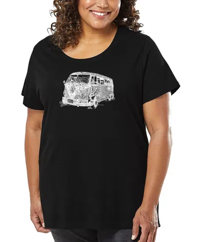 La Pop Art Plus Size The 70's Word Art T-shirt In Black