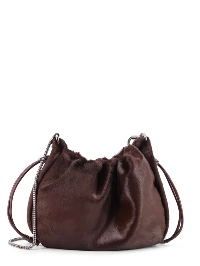 Brunello Cucinelli Bucket Mellow Mini Pony Skin Shoulder Bag