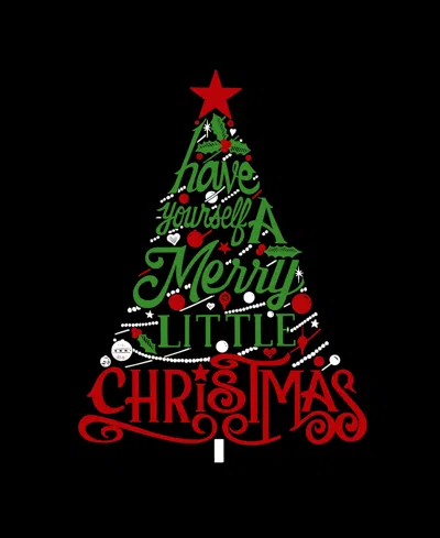 La Pop Art Plus Size Have Yourself A Merry Little Christmas Word Art T-shirt In Black