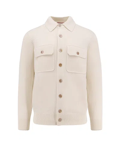 Brunello Cucinelli Cashmere Cardigan In White