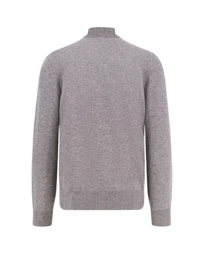 Brunello Cucinelli Cashmere Turtleneck Sweater With Long Sleeves And Ribbed Hem In Gray