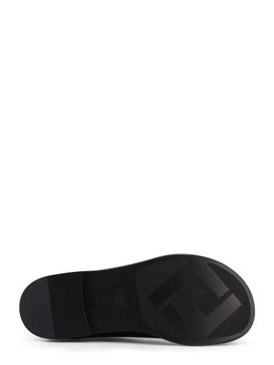 Fendi Ff Squared Nappa Leather Chelsea Boots In Black