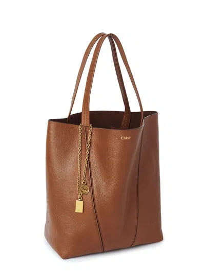 Chloé Spin North-south Tote Bag In Leather