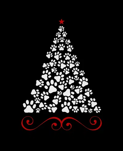 La Pop Art Plus Size Paw Christmas Tree Art Tank Top In Black