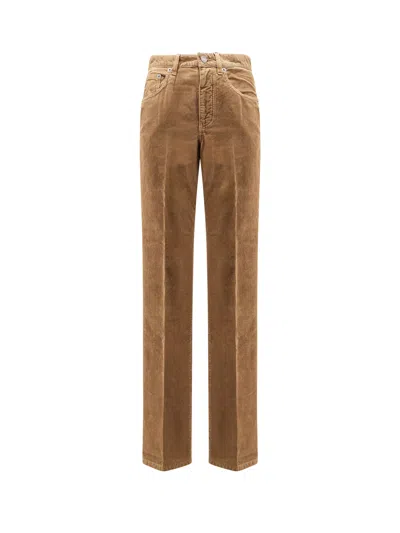Saint Laurent Corduroy Trousers With Belt Loops And Pockets