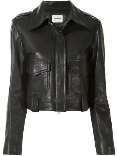 Khaite Cordelia Motorcycle Jacket In Black