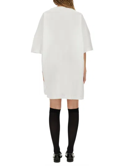 Moschino Cotton Interlock Dress In White