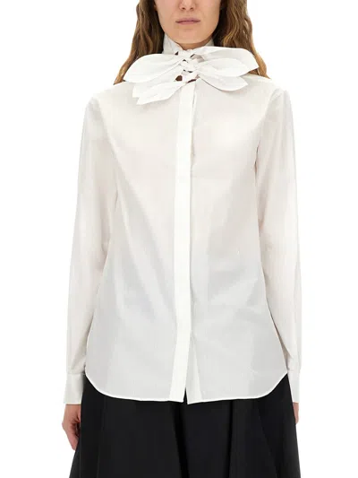 Moschino Couture Cotton Poplin Jacquard Shirt In White