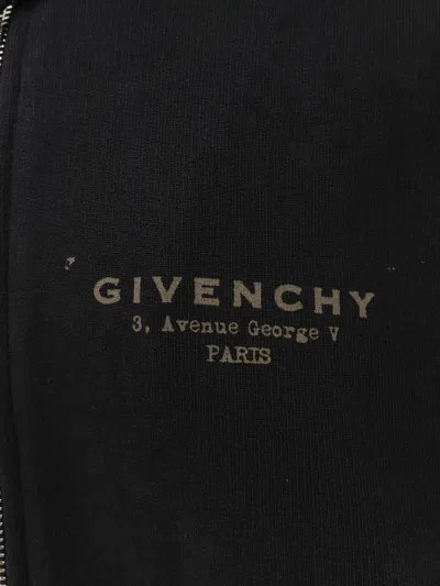 Givenchy Logo Print Zip-up Sweatshirt In Black